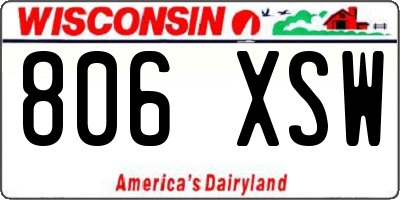 WI license plate 806XSW