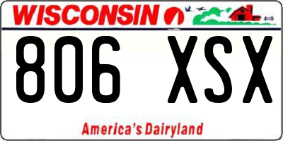 WI license plate 806XSX