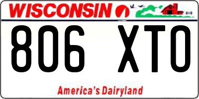 WI license plate 806XTO