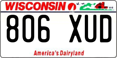 WI license plate 806XUD