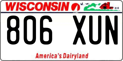 WI license plate 806XUN