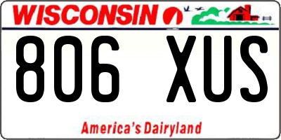 WI license plate 806XUS