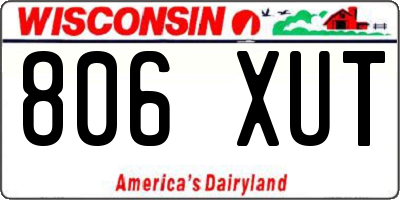 WI license plate 806XUT