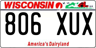 WI license plate 806XUX