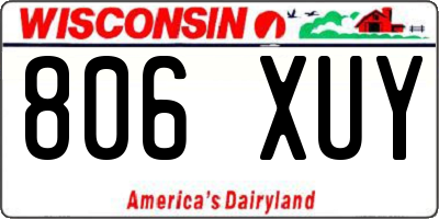 WI license plate 806XUY
