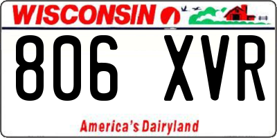 WI license plate 806XVR