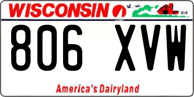 WI license plate 806XVW