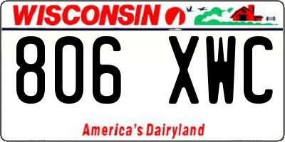 WI license plate 806XWC