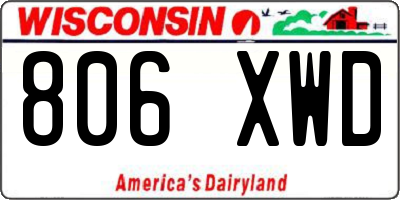 WI license plate 806XWD