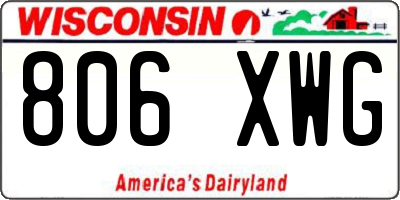 WI license plate 806XWG