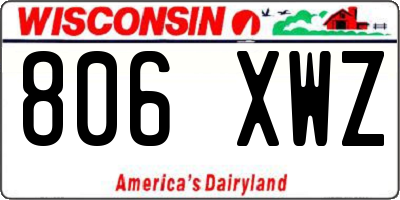 WI license plate 806XWZ