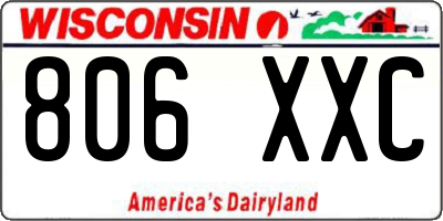 WI license plate 806XXC