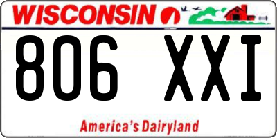 WI license plate 806XXI