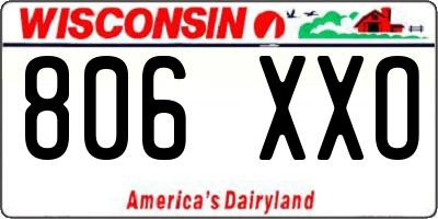 WI license plate 806XXO