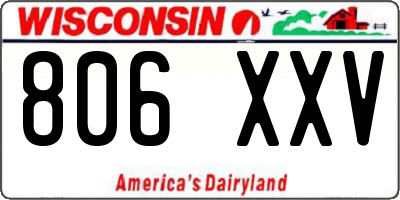 WI license plate 806XXV