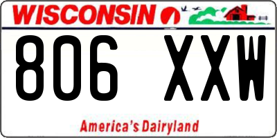 WI license plate 806XXW