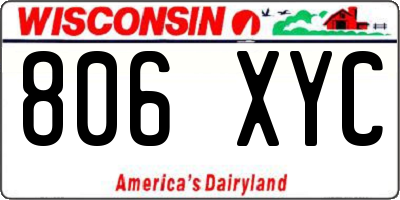 WI license plate 806XYC