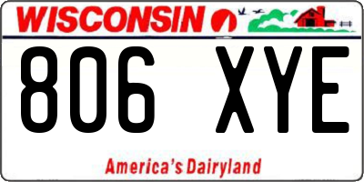 WI license plate 806XYE