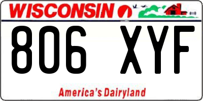 WI license plate 806XYF