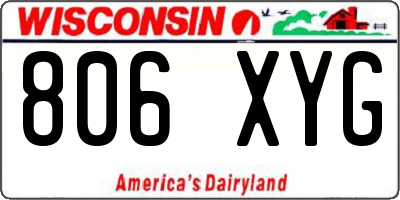 WI license plate 806XYG