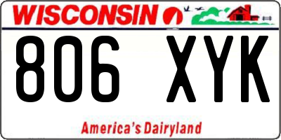 WI license plate 806XYK