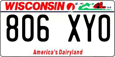 WI license plate 806XYO
