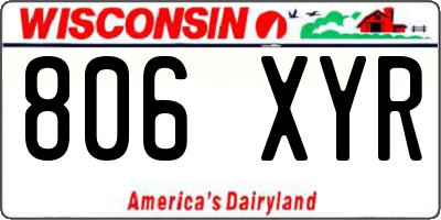 WI license plate 806XYR