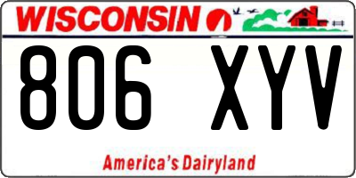 WI license plate 806XYV