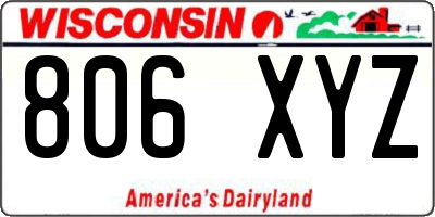 WI license plate 806XYZ