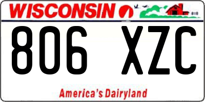 WI license plate 806XZC