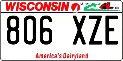WI license plate 806XZE