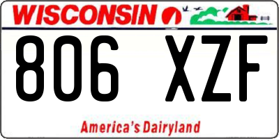WI license plate 806XZF