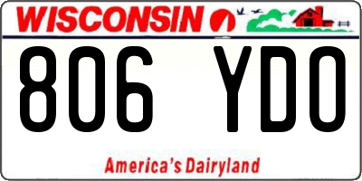 WI license plate 806YDO