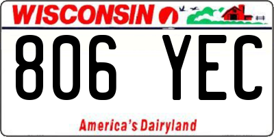 WI license plate 806YEC