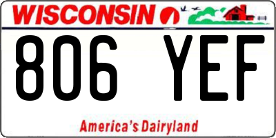 WI license plate 806YEF