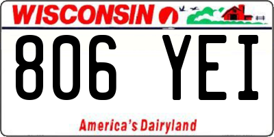 WI license plate 806YEI