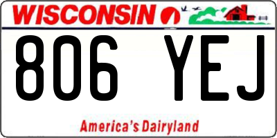 WI license plate 806YEJ