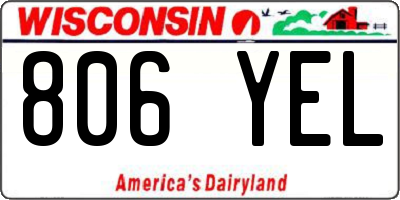 WI license plate 806YEL