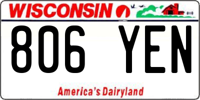WI license plate 806YEN