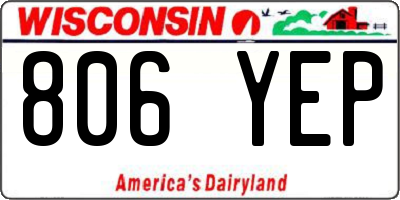 WI license plate 806YEP