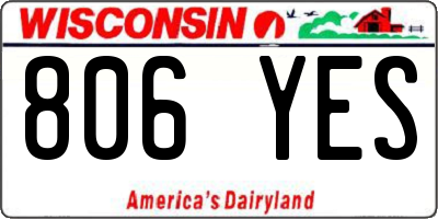 WI license plate 806YES