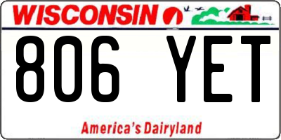 WI license plate 806YET