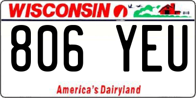 WI license plate 806YEU