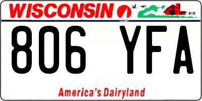 WI license plate 806YFA