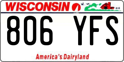 WI license plate 806YFS