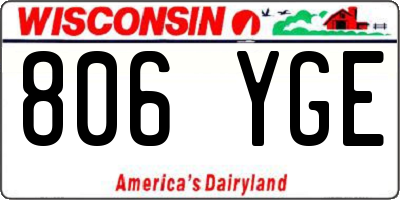 WI license plate 806YGE