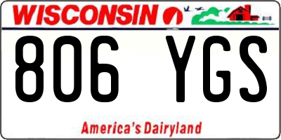 WI license plate 806YGS