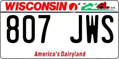 WI license plate 807JWS