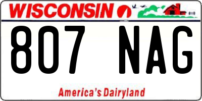 WI license plate 807NAG