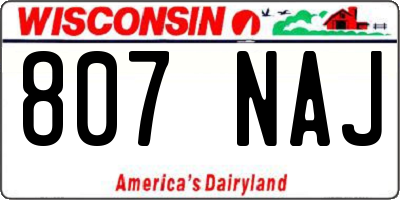 WI license plate 807NAJ